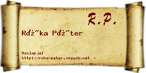 Róka Péter névjegykártya