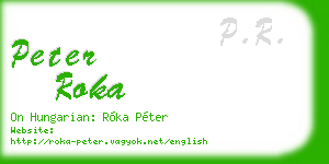 peter roka business card